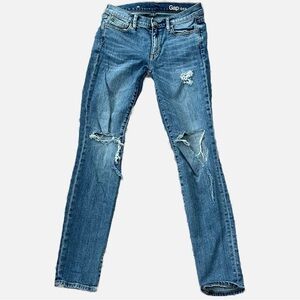 GAP distressed straight jeans